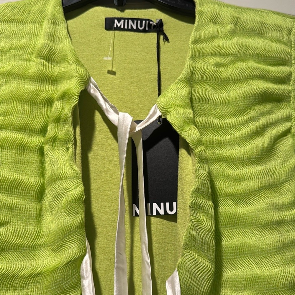 Minuet Vibrant Green Textured Cardigan